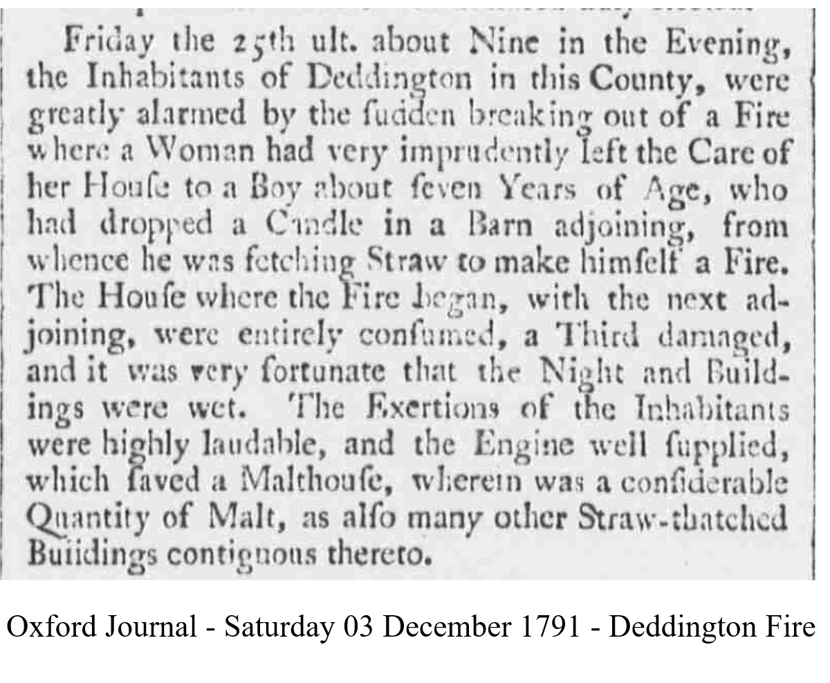 1.OxfordJournal-Saturday03December1791-DeddingtonFire
