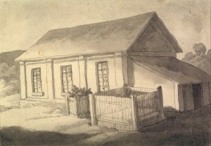 Nile Chapel, Rear View, drawn by John Glover