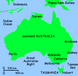 Location of Tasmania and Hobart