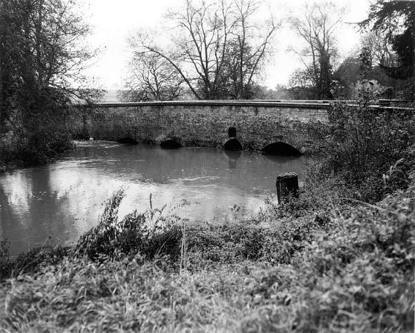 Flooded river at bridge