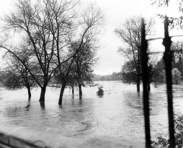 Flooded river & field